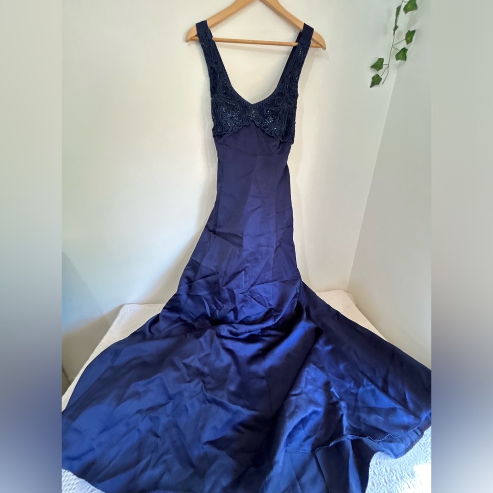 Vintage Roberta Bridal Midnight Blue Gown